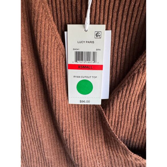 3 for $9 Lucy Paris Cross V Neck Long Sleeve Sweater XS NWT - Picture 6 of 6